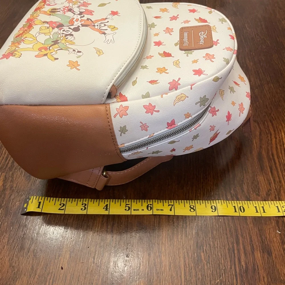 Loungefly Cream and Brown Disney Mini Backpack Mickey Minnie and friends - Picture 10 of 10